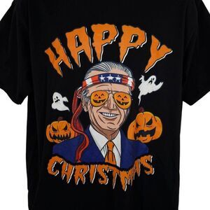 Joe Biden Halloween T Shirt Mens Size XL Black Happy Christmas Funny Humor Joke